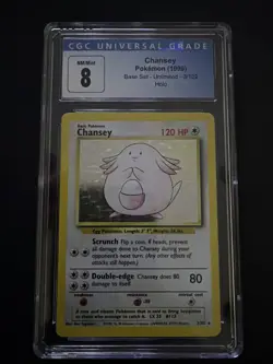 CGC 8 Chansey 2000 Base Set 2 3/130 Holo Pokemon Card Blue Label - Image 1