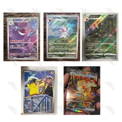 Pokemon S-Chinese Sylveon Arcanine Captain Pikachu Gengar and Umbreon Card 5pcs - Image 1