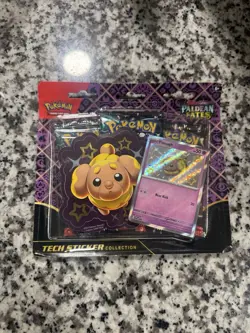 Pokemon Paldean Fates Tech Sticker Collection 3 Booster Pack Blister- Fidough - Image 1