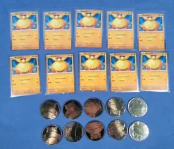 Pokemon Makuhita 068 Black Star Promo And Coins Lot of 10 - Image 1