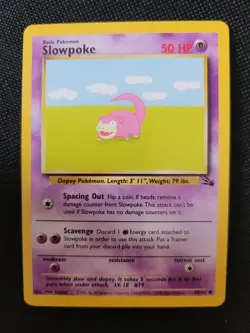 Pokemon fossil red logo 3rd print 1999 2000 slowpoke 55/62 - Image 1