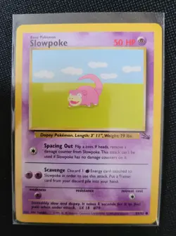 Pokemon fossil red logo 3rd print 1999 2000 slowpoke 55/62 - Image 3