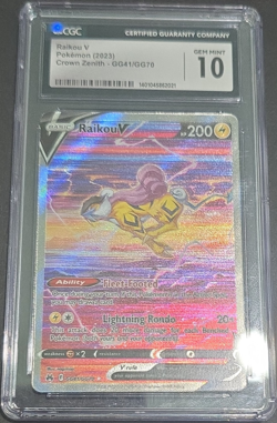 CGC 10 Raikou V GG41/GG70 Crown Zenith Galarian Gallery Holo Ultra Rare - Image 1