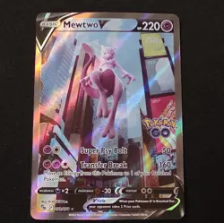 Mewtwo V Alternate Full Art 072/078 Pokemon Go Holo - Image 2