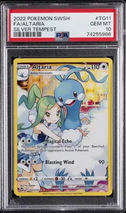 2022 POKEMON SWORD & SHIELD SILVER TEMPEST #TG11 FULL ART/ALTARIA PSA 10 - Image 1