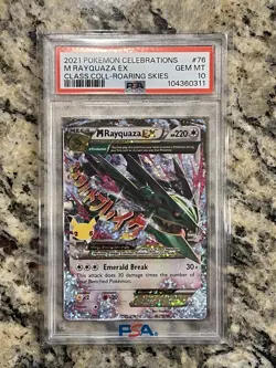 2021 POKEMON CELEBRATIONS CLASSIC COLL #76 M RAYQUAZA EX PSA 10 GRADED - Image 1