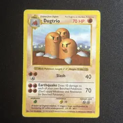 Dugtrio 19/102 Rare - Base Set Shadowless - Pokemon TCG WOTC 1999 - HP - Image 1