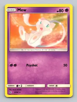Mew 32/68 Rare Hidden Fates Pokemon Near Mint - Image 1