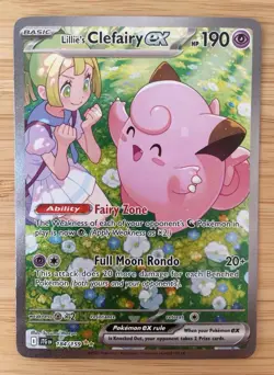 Pokemon TCG Journey Together Lillie's Clefairy EX SIR 184/159 NEAR MINT - Image 1
