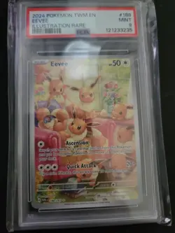 Pokemon Eevee Illustration Twilight Masquerade PSA 9 Mint 188/167 - Image 1