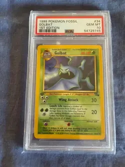 Golbat Pokemon Fossil Gem Mint PSA 10 1st Edition - Image 1
