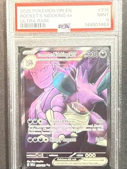 Pokemon Team Rocket's Nidoking ex 216/182 Destined Rivals Ultra Rare PSA 9 Mint - Image 3
