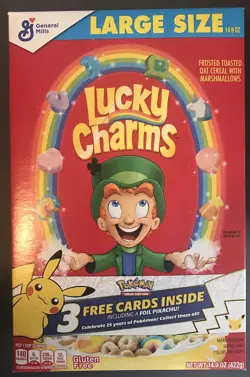 Lucky Charms Limited Cereal Box - 25th Anniversary Pokemon Packs Sealed - Image 1
