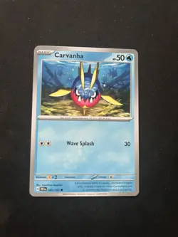 Pokemon - Carvanha - 042/162 - Temporal Forces - Complete Your Collection - NM - Image 1