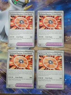 Pokemon Paldean Fates Technical Machine Crisis Punch Playset x4 NM - Image 1