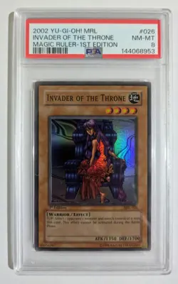 Yu-Gi-Oh! Invader of the Throne MRL-026 Magic Ruler Super Rare Holo 1st Ed PSA 8 - Image 2