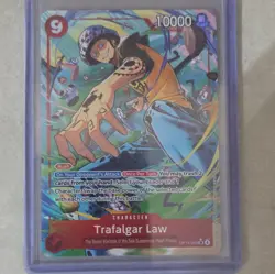 Bandai One Piece Card Game Trafalgar Law Foil Rush 10000 Power EN OP14-009 - Image 1