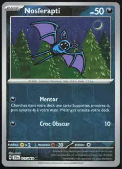 Pokemon Card Nosferapti 027/064 Reverse Fable French Nebula - Image 1