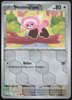 Pokemon Card Teddy Bear 052/064 Reverse Fable French Nebula - Image 1