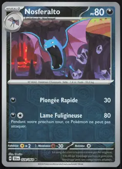 Pokemon Card Nosferalto 028/064 Reverse Fable French Nebula - Image 1