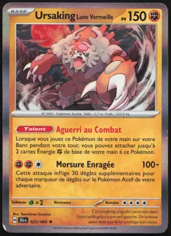 Pokemon Card Ursaking Moon Vermeille 025/064 Holo Fable French Nebula - Image 1