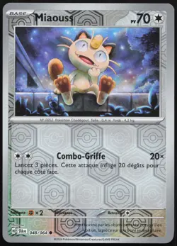 Pokemon Card Meow 048/064 Reverse Fable French Nebula - Image 1