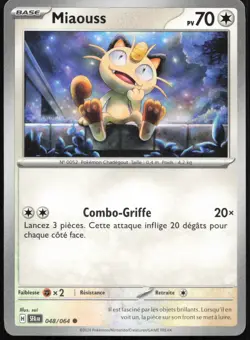 Carte Pokemon Miaouss 048/064 Fable Nebuleuse Francais - Image 1