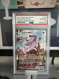 2021 POKEMON SWORD & SHIELD FUSION STRIKE SECRET FULL ART/ESPEON VMAX PSA 10 - Image 1