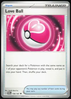 Love Ball 156/167 Uncommon Twilight Masquerade Pokemon Near Mint - Image 1