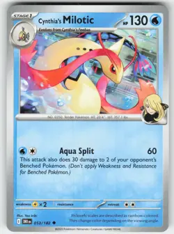 Cynthia's Milotic 053/182 Uncommon Destined Rivals Pokemon Near Mint - Image 1