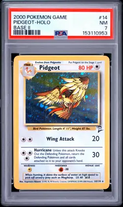 2000 POKEMON GAME BASE II #14 PIDGEOT-HOLO PSA 7 - Image 1