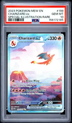 2023 POKEMON MEW EN-151 SPECIAL ILLUSTRATION RARE #199 CHARIZARD EX PSA 10 - Image 1