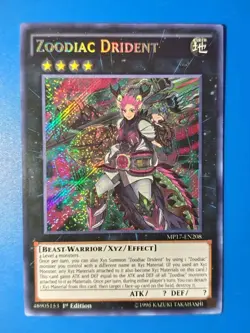 Near Mint Yugioh Zoodiac Drident MP17-EN208 1st Edition Secret Rare - Image 1
