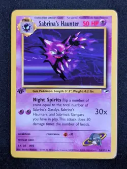 Sabrina's Haunter 58/132 Gym Heroes Pokemon NM 1st Edition - Image 1
