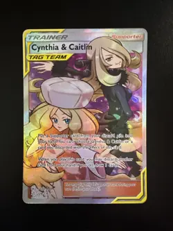 Cynthia and Caitlin Full Art Cosmic Eclipse Holo 228/236 Pokemon - Image 1