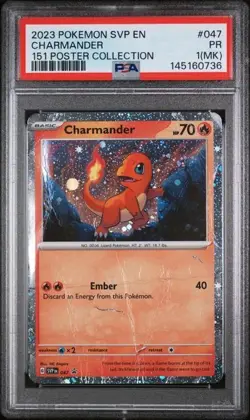 PSA 1 2023 POKEMON SVP EN-SV BLACK STAR PROMO 151 POSTER COLLECTION CHARMANDER - Image 1