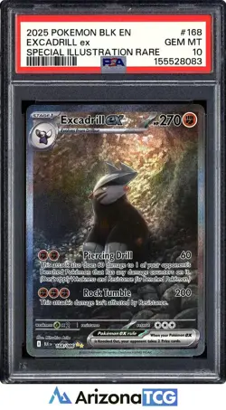 Pokemon 2025 Excadrill ex 168/086 SIR Black Bolt GEM MINT PSA 10 - Image 1