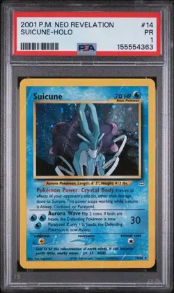 PSA 1 2001 POKEMON NEO REVELATION #14 SUICUNE HOLO - Image 1