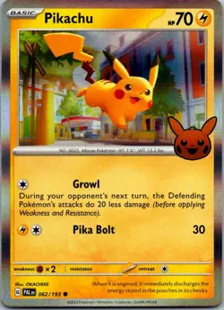Pikachu 062/193 Holo Common Trick or Trade BOOster 2023 Near Mint - Image 1