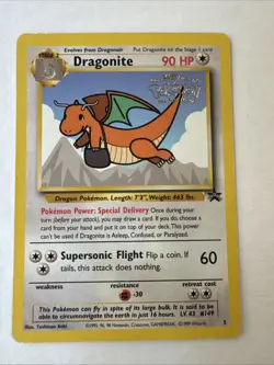 2000 Pokemon Dragonite Black Star Movie Promo 05/53 Wotc Trading Card Game TCG - Image 1
