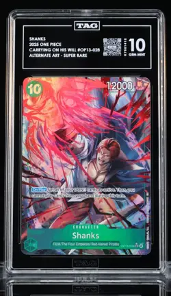 2025 One Piece OP13-028 Shanks Alt Art TAG 10 Gem Mint, LOW POP (Pop 4) - Image 1
