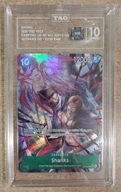 2025 One Piece OP13-028 Shanks Alt Art TAG 10 Gem Mint, LOW POP (Pop 4) - Image 3