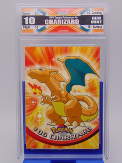 1998 Topps Pokemon TV Anime Edition Card #6 Charizard GMG Graded GEM MINT 10 ! - Image 1