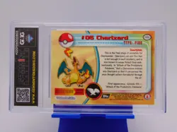 1998 Topps Pokemon TV Anime Edition Card #6 Charizard GMG Graded GEM MINT 10 ! - Image 4