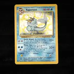 Pokemon TCG Vaporeon Holo Rare Card Jungle, 12/64 Lightly Played - Image 1