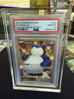 PSA 10 Snorlax 224/198 Secret Rare Gold Chilling Reign Pokemon Card GEM MINT - Image 1