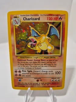 Pokemon TCG Charizard 1996 Halo Base Set Holo Rare #4 NM Condition Vintage Card - Image 1