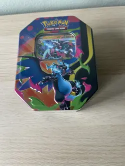SEALED Mega Charizard X ex Tin Pokemon TCG Mega Evolution Phantasmal Flames - Image 1