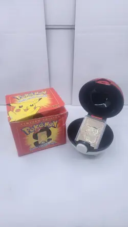 1999 Burger King Collectible PIKACHU Pokemon Ball 23k Gold-plated Trading Card - Image 1