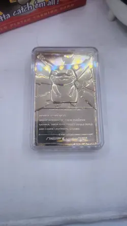 1999 Burger King Collectible PIKACHU Pokemon Ball 23k Gold-plated Trading Card - Image 2